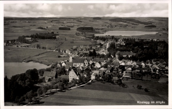 Postcard Kißlegg in Allgäu, aerial photograph