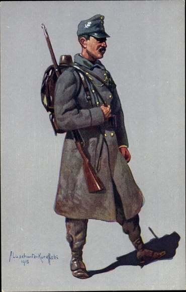 KP artysty Lüschwitz-Koreffski, Tyrolczyk Kaiserjäger w mundurze polowym 1914-15, I wojna światowa