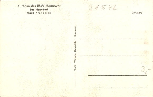 Postcard Bad Nenndorf on the Weser, Haus Kronprinz, health resort of the BSW Hannover