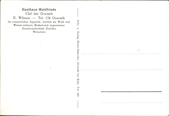 Postcard Clef Klef Overath in the Bergisches Land, Gasthaus Waldfriede, interior view