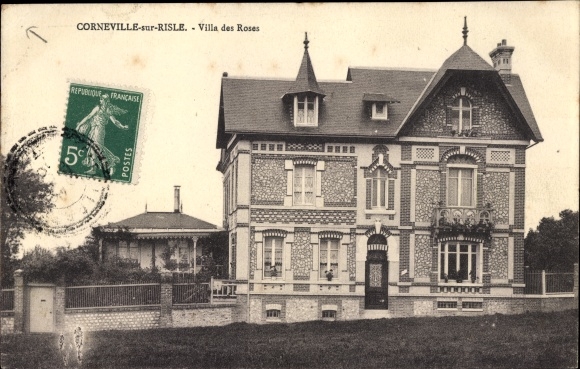 Postcard Corneville sur Risle Eure, Villa of the Roses