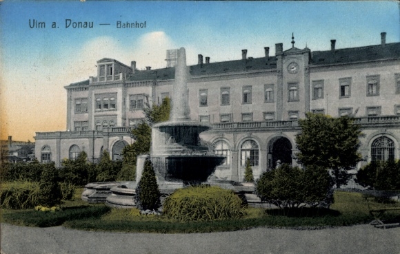Ak Ulm an der Donau, Bahnhof