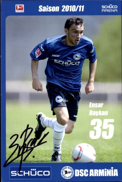 Autograph card footballer Ensar Baykan, DSC Arminia Bielefeld, autograph