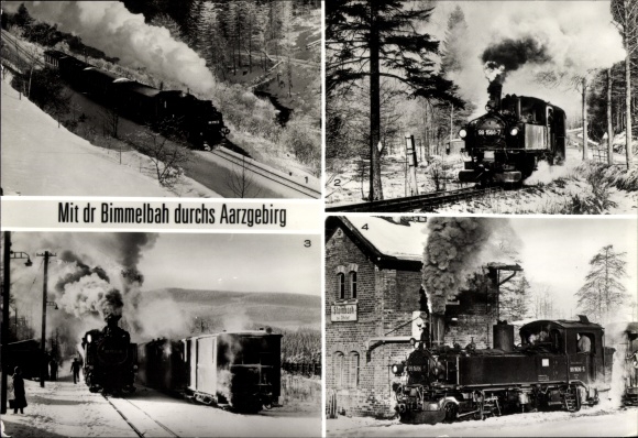Ak-stoomlocomotieven in het Erzgebirge, Hammerunterwiesenthal, Niederschmiedeberg, Steinbach, Kretscham