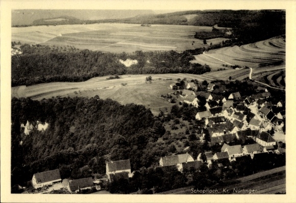 Postcard Schopfloch Lenningen in Württemberg, aerial photograph