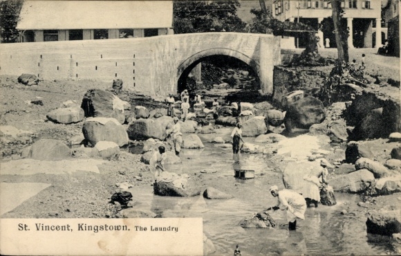 Postcard Kingstown Saint Vincent and the Grenadines Caribbean, Laundry