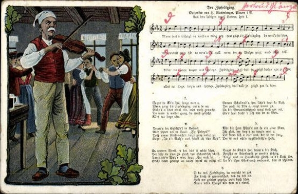 31 individual song cards, Anton Günther