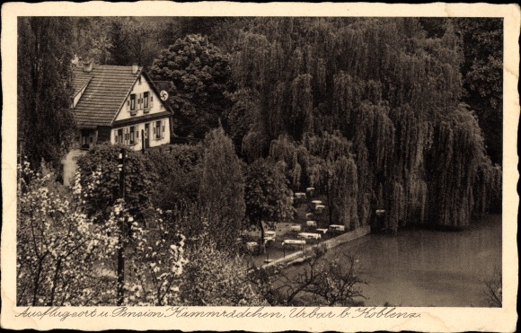 Postcard Urbar on the Rhine near Koblenz, Pension Kammrädchen