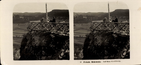 Stereo Foto Wiesenttal Fränkische Schweiz, Partie auf dem Streitberg