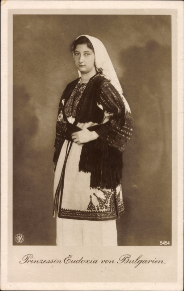 Ak Prinzessin Eudoxia von Bulgarien, Volkstracht, NPG 5454