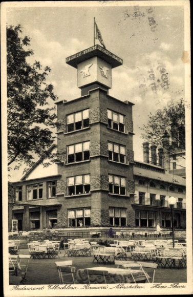 Postcard Hamburg Altona Nienstedten, Elbschloss Brewery, Restaurant