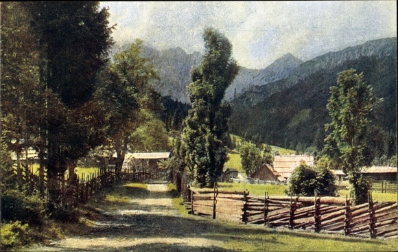 Postcard Bodental in Carinthia, village motif