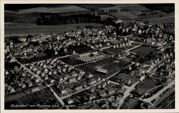 Postcard Aulendorf in Württemberg, aerial photograph