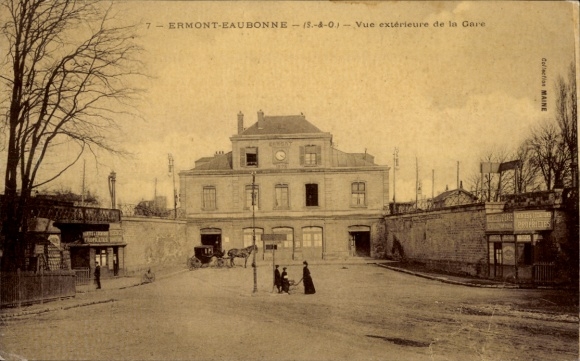 Postcard Ermont Val d'Oise, Gare