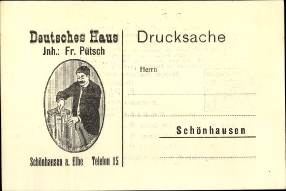 Postcard Schönhausen Elbe, Gasthof Deutsches Haus, Fr. Pütsch