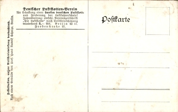 Artist Postcard Schulze, Hans Rudolf, Tethered Balloon of the German Air Fleet in World War I, Artillery