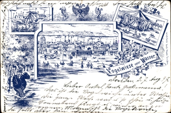 Chromo-Litho Dresden, Bird Meadow Under Water