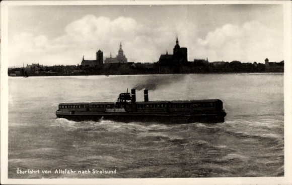 Ak Altefähr auf Rügen, Fähre nach Stralsund