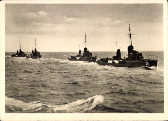 Ak Deutsche Kriegsschiffe, Torpedoboote in voller Fahrt, Kriegsmarine