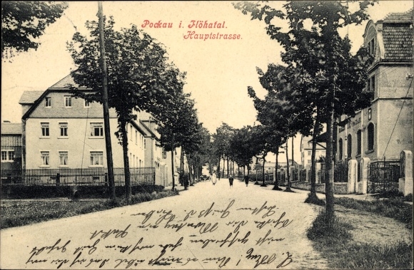 Ak Pockau Lengefeld im Erzgebirge Sachsen, Hauptstraße