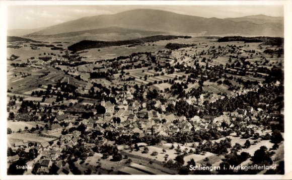 Postcard Schliengen Markgräflerland, aerial photograph of the town