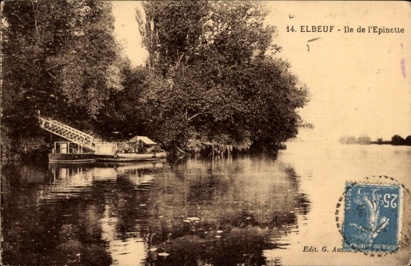 Ak Elbeuf Seine Maritime,  l'ile de l'Epinette