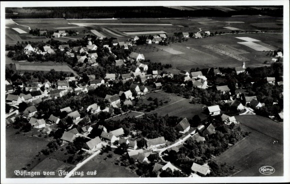 Ak Böfingen Ulm an der Donau, Luftaufnahme von  Häuser, Felder
