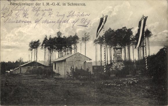 Postcard Schneeren Neustadt am Rübenberge Lower Saxony, barracks camp of the I. MGK, war memorial