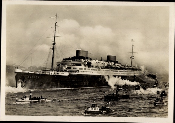 Postcard Turbine Express Steamer Europa, North German Lloyd Bremen