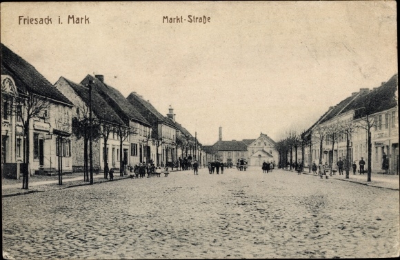 Postcard Friesack in the Mark, Marktstrasse
