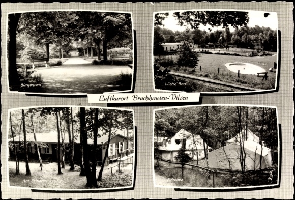 Postcard Bruchhausen Vilsen Lower Saxony, campsite, public park, Wiehe-Bad