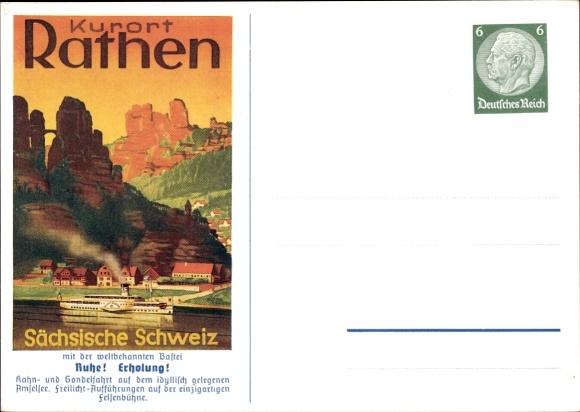 Postal stationery Postcard Rathen an der Elbe Saxon Switzerland, PP 127 F2