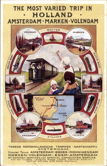 Ak Niederländische Eisenbahn, Reklame, Tweede Noordhollandsche Tramweg Maatschappij