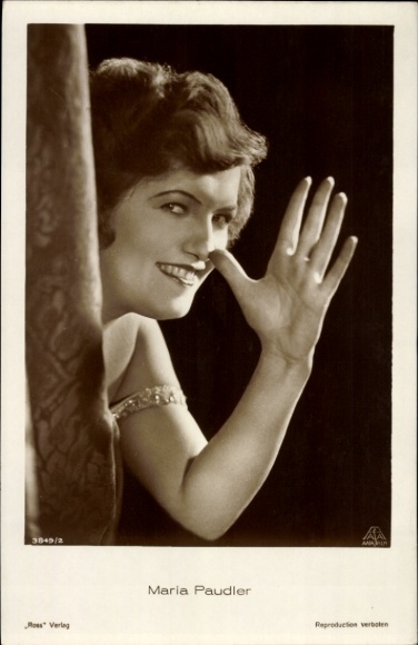 Postcard actress Maria Paudler, portrait, Ross Verlag 3849 2