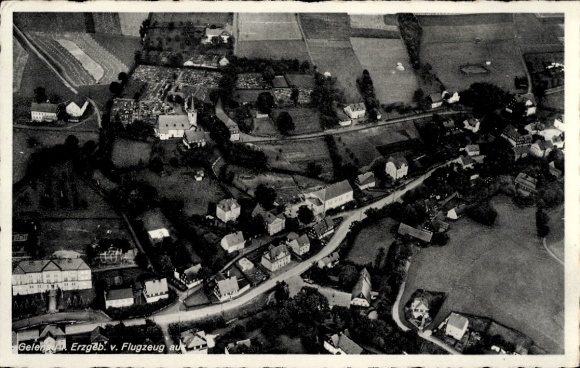 Postcard Gelenau in the Ore Mountains, Gelnau from a bird's eye view