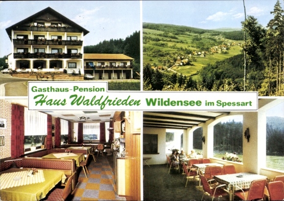 Postcard Wildensee Eschau im Spessart, Haus Waldfrieden, panorama, guest room