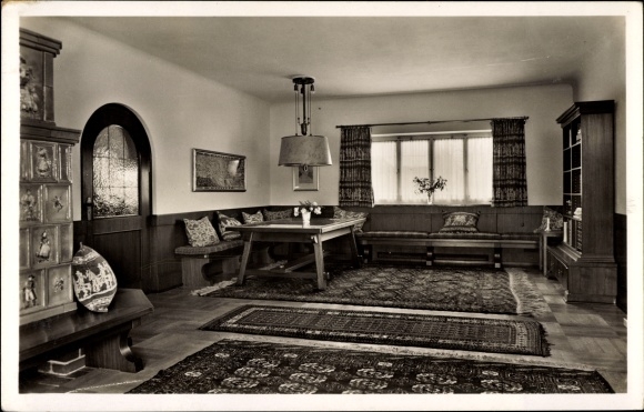 Ak Obersalzberg Berchtesgaden in Oberbayern, Berghof Wachenfeld, Wohnzimmer