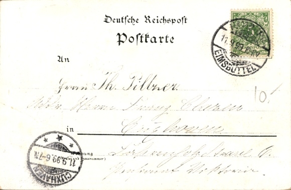 Coat of arms Passepartout Postcard Hamburg, New Town Hall, shipping company flags, Ballin, DOAL, customs flag