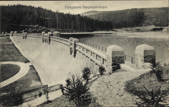 Ak Neunzehnhain Lengefeld im Erzgebirge Sachsen, Talsperre