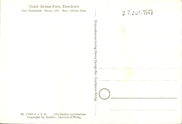 Postcard Eberbach am Neckar Odenwald Baden, aerial photograph