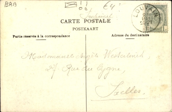 Postcard Louvain Louvain Flemish Brabant, Rue de Malines, the catastrophe 1906