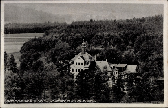Postcard Langenberg Schwarzenberg in the Erzgebirge of Saxony, Förstel convalescent home for mothers