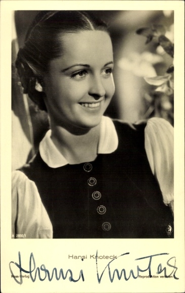 Ak Schauspielerin Hansi Knoteck, Portrait