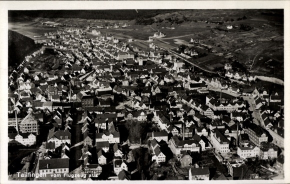 Postcard Tailfingen Albstadt in the Zollernalbkreis, aerial photograph