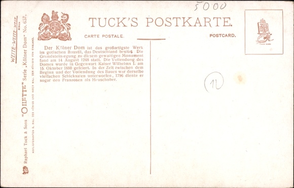 Artist Postcard Flower, Charles E., Köln am Rhein, Der Dom, Oilette, Tuck 656