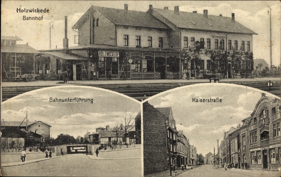 Ak Holzwickede Nordrhein Westfalen, Kaiserstraße, Bahnunterführung, Bahnhof, Gleisseite