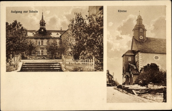 Ak Gehren Ilmenau in Thüringen, Schule, Kirche