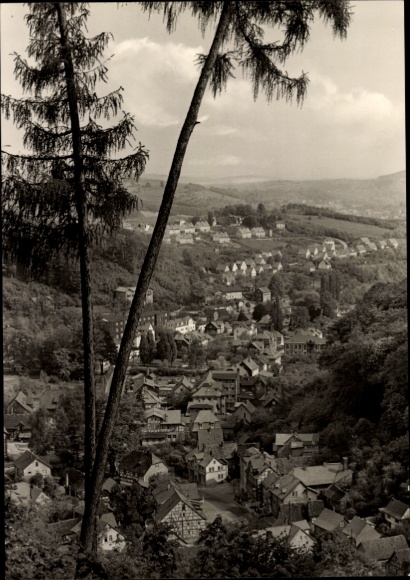 Postcard Bad Thal Ruhla in Thuringia, view from Schoßberg