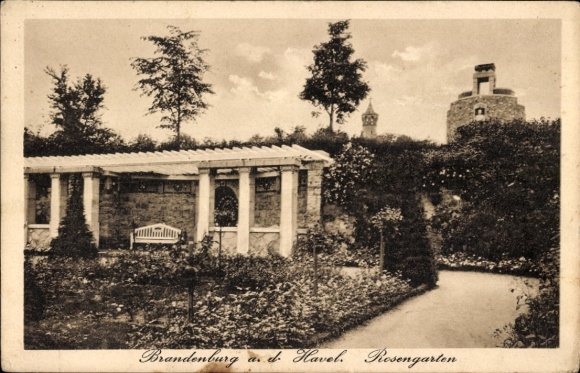 Postcard Brandenburg an der Havel, Rosengarten