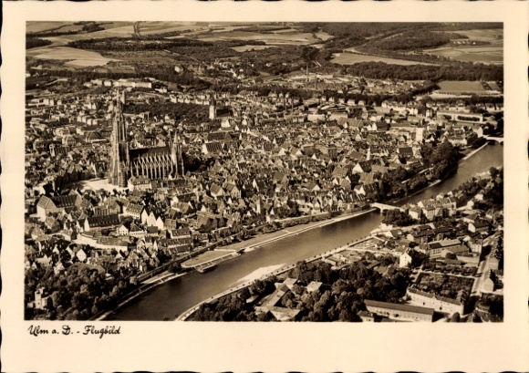 Ak Ulm an der Donau, Luftbild